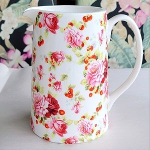 🆕️Grace Pantry Fine Porcelain 32oz Open-Top Pitcher FLORAL